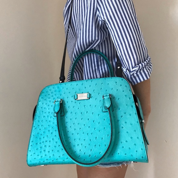 Michael KORS turquoise Gia ostrich satchel - Picture 3 of 8